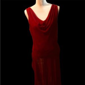 LIZ CLAIBORNE DEEP  RED SLEEVELESS DRESS SIZE 12 ELEGANT